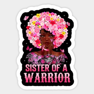 Sister Of A Warrior Black Queen Breast Cancer Awareness Sticker